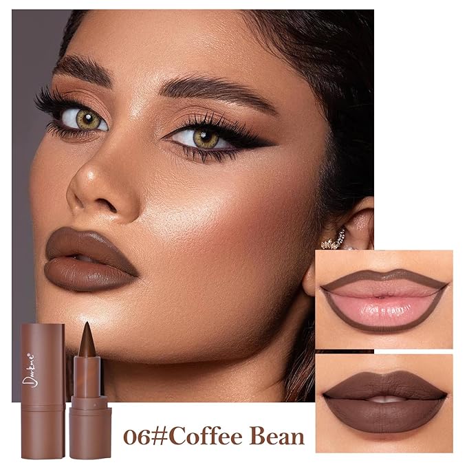 Erinde Lip Liner and Clear Gloss Set, Lip Liner and Lipstick Combo & Clear Lip Oil, Waterproof lip liner pen sets for women, Long Lasting Gradient Liner Lipstick Makeup Kits, 06