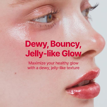 Glowy Jelly Pot | Dewy Jelly Lip & Blush Color, Tinted Glow Balm, Dewy Buildable Finish – Sugar Coat (Coral Pink) | 0.14 oz