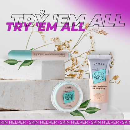 Oh My Clear Face Full Coverage Foundation for Oily & Acne Prone Skin, Salicylic Acid & Tea Tree Extract, Anti-Blemish Sensitive Skin Care, Organic & Oil-Free, 405 Buff Beige, 40 ml / 1.35 fl.oz