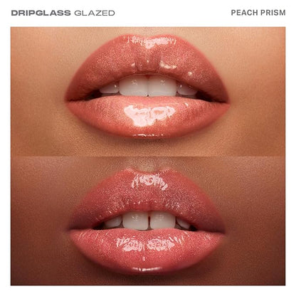 Morphe Dripglass High Shine Lip Gloss - Glazed, Semi-Sheer & Nourishing Lip Makeup - Buildable Formula Infused with Plant-Derived Squalane & Vitamin E - Peach Prism (0.13 oz)