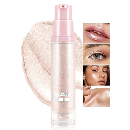 Boobeen Liquid Highlighter Makeup, Shimmer Cream Liquid Illuminator Contour for Face and Body, Smooth Glow Natural Looking Waterproof Liquid Highlight Brightening Make Up