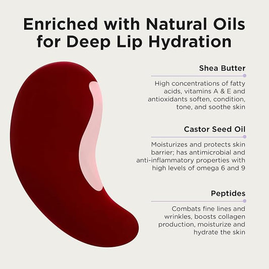 Côte Tempted Peptide Lip Shine – Warm Berry Lip Gloss for Bold Color & Hydration – Vegan, Cruelty-Free, Anti-Aging with Shea Butter & Hyaluronic Acid – Long-Lasting, Smooth, Moisturizing Shine