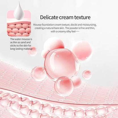 BLUE LOVE Liquid Foundation Mousse Texture, Full Coverage Foundation For Mature Skin, Face Makeup Tone Up Cream Skin Foundation Concealer For Combination & Oily Skin(White)