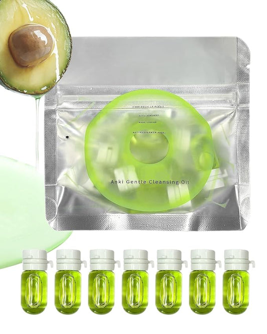 Makeup Remover Oil Portable Kit-7 Pcs Mini Travel Size Bottles Cleansing for Face, Gentle Facial Oil, Portable Skincare,Deep Cleaning without Clogging Pore,Residue-Free,for Dry & Neutral Skin (Green)