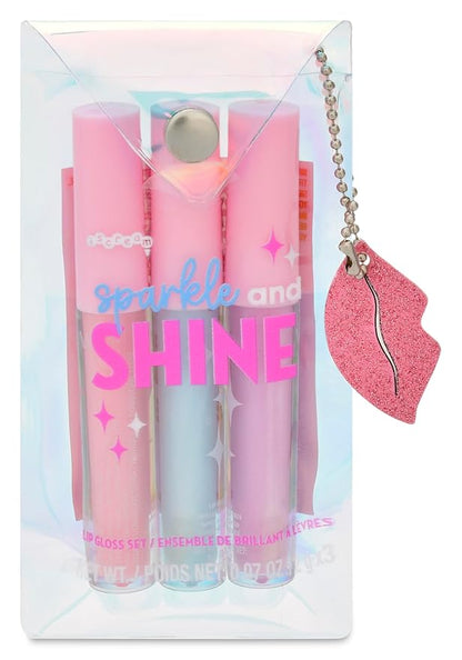 iscream Sparkle & Shine 3-piece Pastel Lip Gloss Set with Cherry, Vanilla & Strawberry Scents