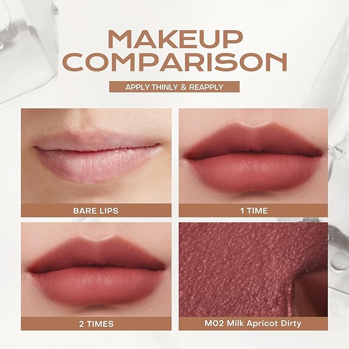 Mistine Cream Lip Gloss Thai latte Long Lasting Lip Gloss Non-sticky Silk Smooth Mist Matte Finish Lip Tint Gloss C04 Pomegranate Soda 0.1 fl oz 1 Count