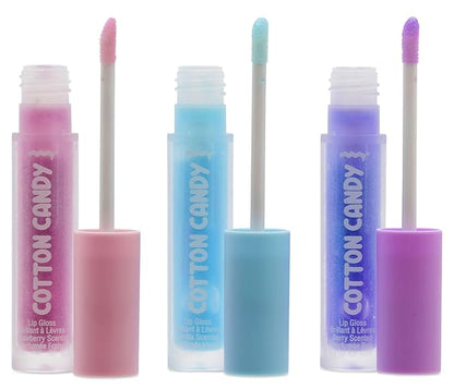 iscream Cotton Candy Carnival 3-piece Lip Gloss Set with Berry, Vanilla & Strawberry Scents