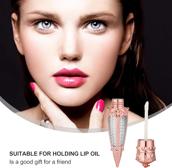 FRCOLOR 10pcs Empty Lip Gloss Tube DIY Lipstick Container Lip Gloss Container Rhinestone Lip Balm Bottle Plastic