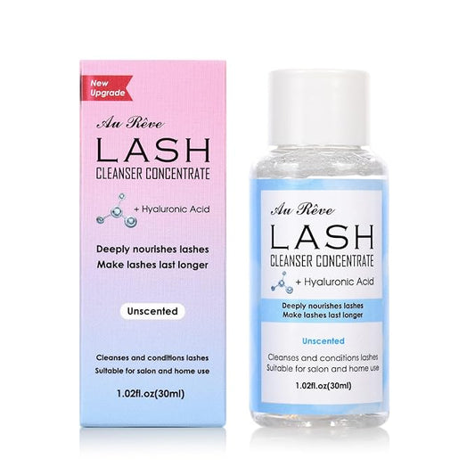 Lash Shampoo Concentrate 30ml Lash Cleanser Concentrate Update Oil-Free Eyelash Extension Cleanser for Salon Home Care, Makes 6 Bottles 60ml Eyelash Shampoo (Unscented)
