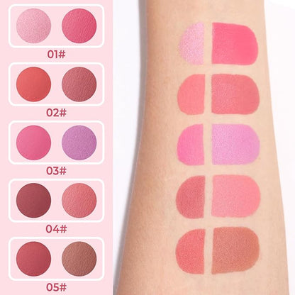 UCANBE Cream Dual Blush for Cheeks: Purple Lightweight Highly Pigmented Blush - Smooth Natural Long-lasting All-Day Face Makeup Blush（03#Lavender）