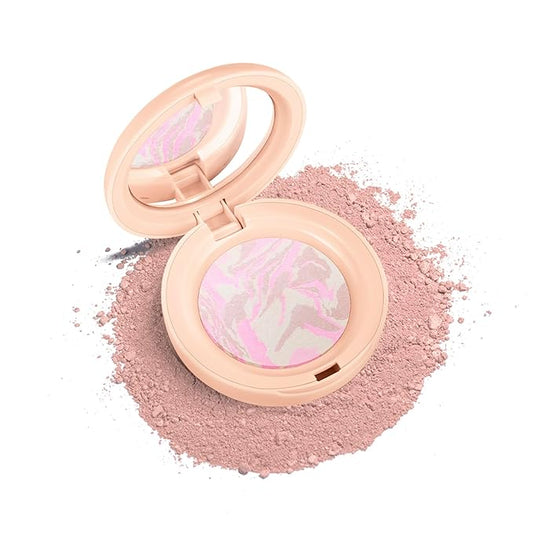 Baked Color Correcting Foundation – Lightweight Airy Finish Powder Makeup with Mirror, Subtle Glow, Oil Control, Long Lasting – Fine Texture for Smooth Light to Medium Coverage (#3 Porcelain)