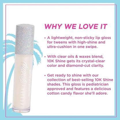 Petite 'N Pretty 10K Shine Lip Gloss for Girls (Diamond Heist) - Makeup for Kids, Tweens, Teens - High Shine, Soft, Hydrating, Lightweight, Made in the USA