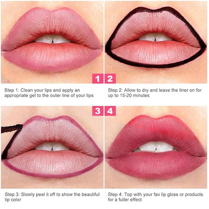 Lip Stain - Peel Off Lip Stain, Long Lasting Lip Liner with Matte Finish, Waterproof, Transfer-proof, Highly Pigmented Color (#03 Rose, 1 PCS)