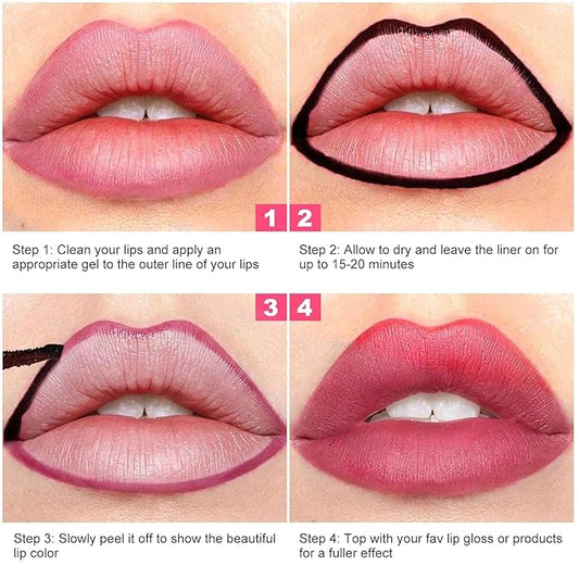 Lip Stain - Peel Off Lip Stain, Long Lasting Lip Liner with Matte Finish, Waterproof, Transfer-proof, Highly Pigmented Color (#03 Rose, 1 PCS)