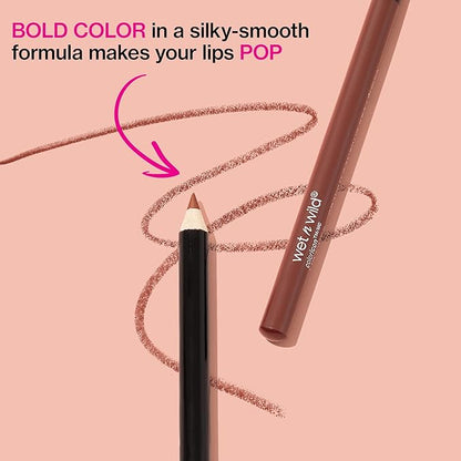 wet n wild Lip Liner Pencil Color Icon Lip Color Makeup, Dark Brown Chestnut (Pack of 2)
