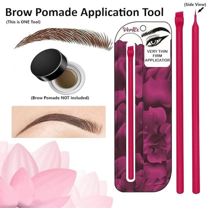 Eyebrow Pomade Tool For Stamping Hair Like Strokes With Brow Tint To Fill Brows For Angled Brow Brown Black | Razor Thin Edge Makeup Spatula For Cosmetic Pallette Liquid Concealer Foundation Eyeliner