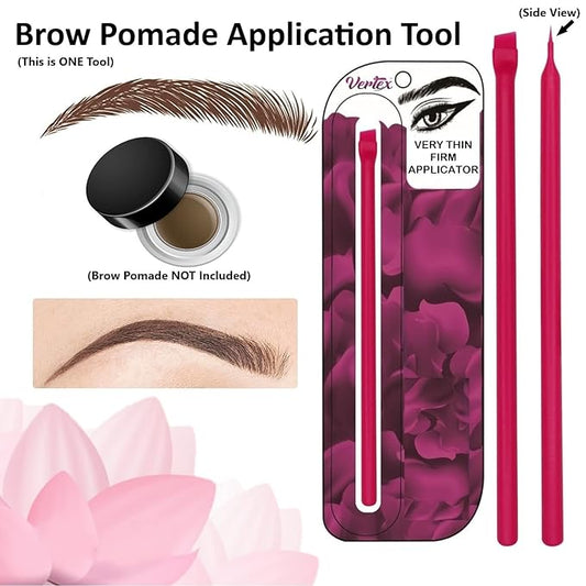 Eyebrow Pomade Tool For Stamping Hair Like Strokes With Brow Tint To Fill Brows For Angled Brow Brown Black | Razor Thin Edge Makeup Spatula For Cosmetic Pallette Liquid Concealer Foundation Eyeliner