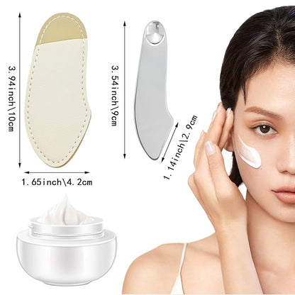 2 PACK Makeup Spatula, Stainless Steel Foundation Spatula, Foundation Shovel Toning Stick, Facial Cosmetic Makeup Tool, Handheld Foundation Shovel Set