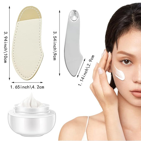 2 PACK Makeup Spatula, Stainless Steel Foundation Spatula, Foundation Shovel Toning Stick, Facial Cosmetic Makeup Tool, Handheld Foundation Shovel Set