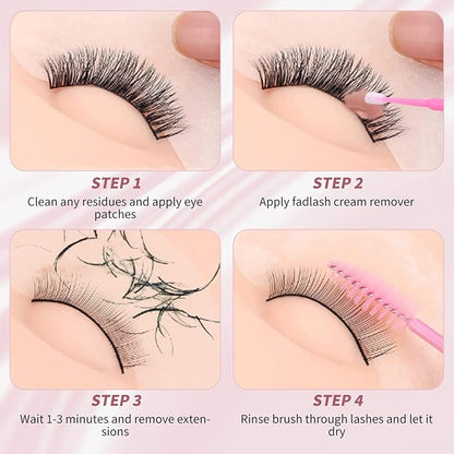 Lash Extension Remover 15g Cream Eyelash Extension Remover Quickly and Low Irritation Lash Remover for Lash Extensions Sensitive Skin Eyelash Glue Remover for Salon Lash Glue Remover by FADLASH(Peach)
