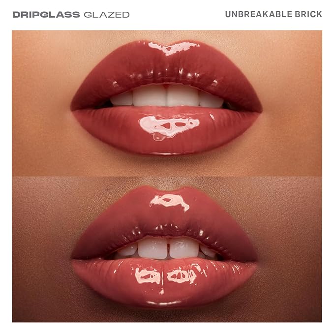 MORPHE Dripglass High Shine Lip Gloss - Glazed, Semi-Sheer & Nourishing Lip Makeup - Buildable Formula Infused with Plant-Derived Squalane & Vitamin E - Unbreakable Brick (0.13 oz)