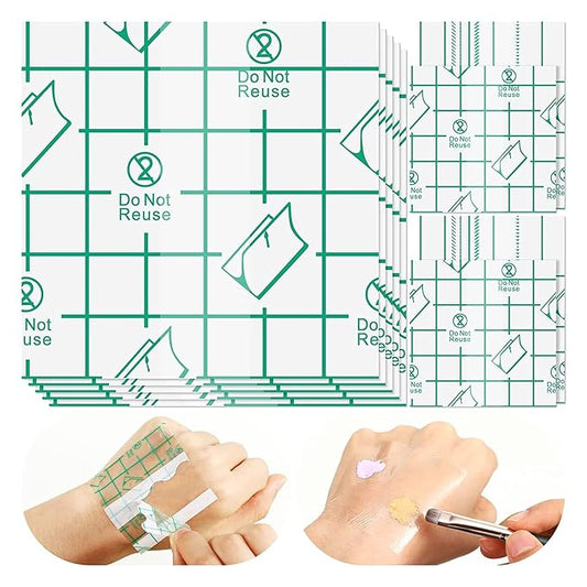100pcs Hand Palette Sticker, PU Film Transparent Waterproof Self Adhesive Makeup Hand Palette for Professionals Beginners