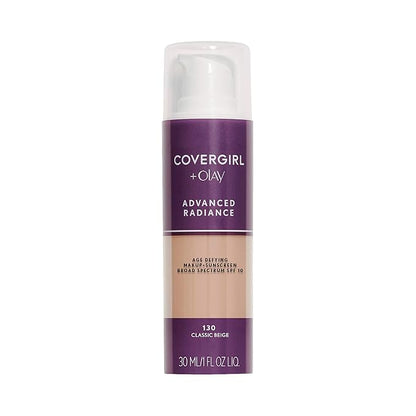 COVERGIRL Advanced Radiance Age Defying Foundation Makeup Natural Ivory, 1 oz (packaging may vary)