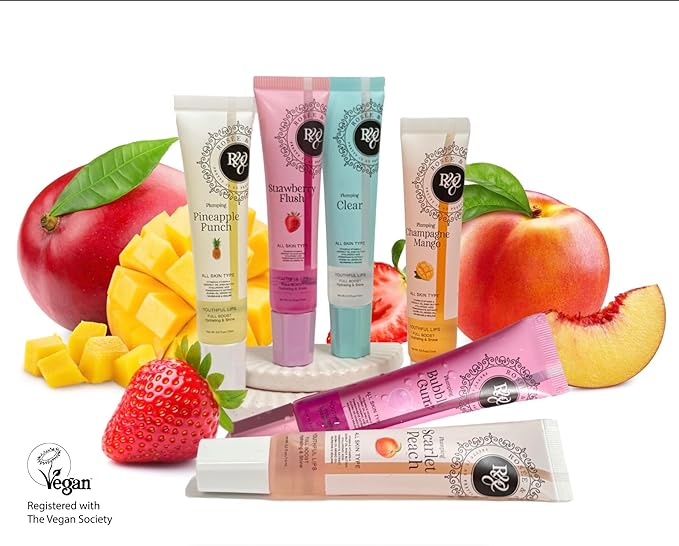 ROSÉE & CO Rosee Lip Gloss Vegan & Cruelty Free Treatment, Professional Make up, Long Lasting Glossy with Shea Butter, Moisturize, Protect & Smooth, High Shine, Non-Sticky (m. Scarlet Peach, 0.5)