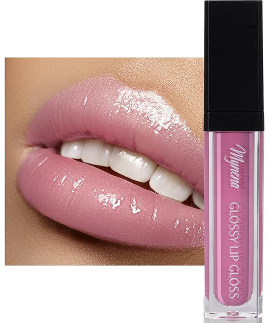 Mynena Light Pink High Shine Stay Glossy Lip Gloss | Non-Sticky Lightweight Hydrating Formula | Vegan Cruelty-Free Paraben-Free | Lipstick Topper & Moisturizing Gloss | Ava