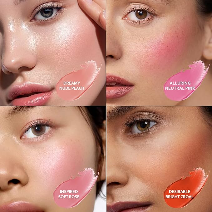 Cilrofelr Soft Cream Liquid Blush, Creamy Blush Makeup for Cheek, Dewy Finish, Buildable Pigment, Lightweight, Long Lasting, For Natural-looking Flush & Everyday Wear - Alluring (0.22 fl. oz.)