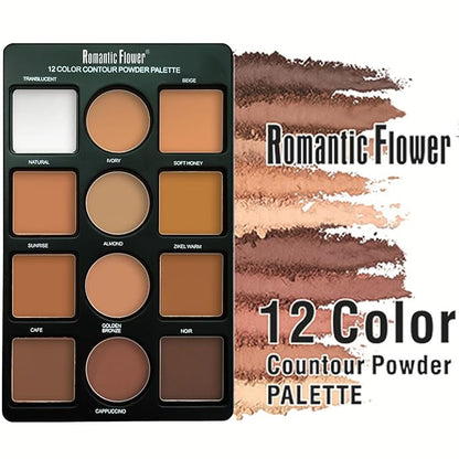 Contouring Makeup Kit for beginners, 9 Colors Pro Contour Palette with Make Up Brush, Waterproof Long-Lasting Cosmetics Gift Idea for Dark Skin, Flawlessly Sculpted Face