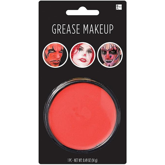 amscan Red Grease Makeup - 0.49 oz. (Pack of 1) - Pigmented & Long-Lasting Formula Perfect for Halloween & Theatrical Performances