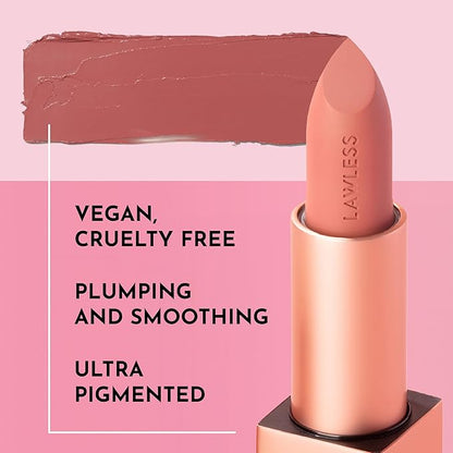 Forget the Filler Lip-Plumping Line-Smoothing Satin Cream Lipstick, Tropic, Pink, 0.1 Ounce