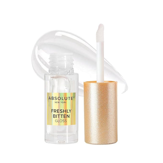 Absolute New York Freshly Bitten Gloss, Non Sticky, Weightless Lip Gloss with Jojoba Oil (Deep Connection Clear, .8 Oz)
