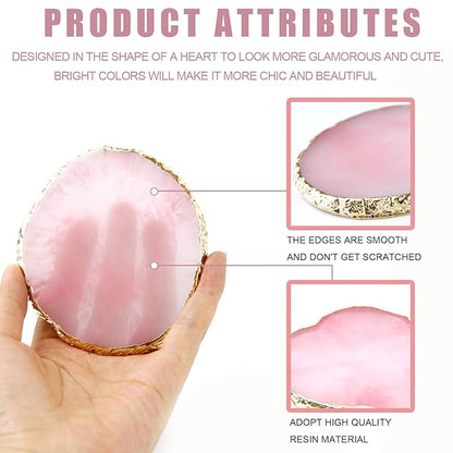 2 PCS Resin Nail Art Palette, Nail Painting Mixed Color Palette, Nail Polish Palette, Heart Shape and Circle Resin Gel Polish Palette
