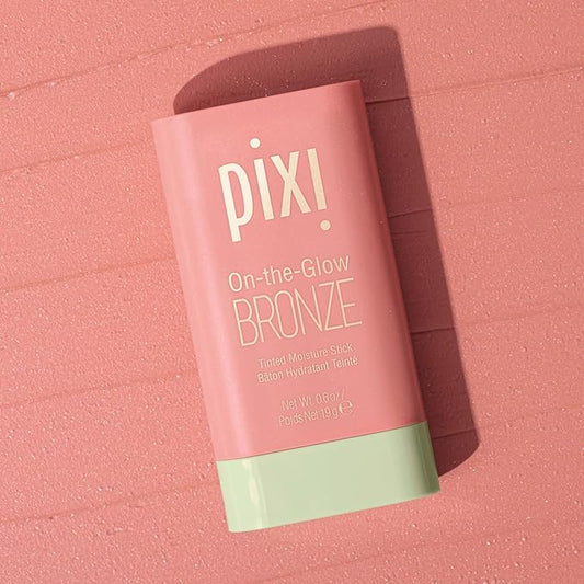 Pixi On-the-Glow Bronze - WarmGlow, Hydrating Tinted Moisture Bronzer Stick with Ginseng, Aloe Vera & Fruit Extracts, For Cheeks & Lips, 19g / 0.6oz, Paraben-Free