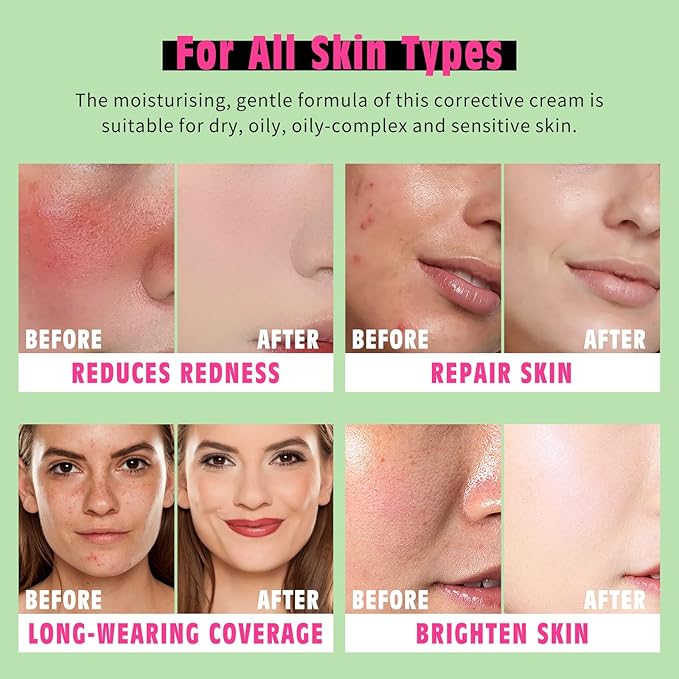 Silk Smoothing Primer Balm, Poreless Primer for Smooth & Flawless Skin, Soft Texture, Matte Finish & Cica Tiger Grass Color Correcting Treatment, Tinted Moisturizer for Face, Reduces Redness