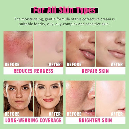 Silk Smoothing Primer Balm, Poreless Primer for Smooth & Flawless Skin, Soft Texture, Matte Finish & Cica Tiger Grass Color Correcting Treatment, Tinted Moisturizer for Face, Reduces Redness