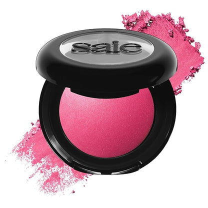Saie SuperSuede Baked Blush - Talc-Free Powder Blush for All Day Wear - Enriched with Plant-Derived Squalane + Glycerin to Help Moisturize Dry Skin - Amore (.01 Ounce)