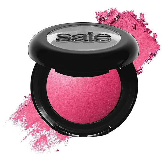 Saie SuperSuede Baked Blush - Talc-Free Powder Blush for All Day Wear - Enriched with Plant-Derived Squalane + Glycerin to Help Moisturize Dry Skin - Amore (.01 Ounce)