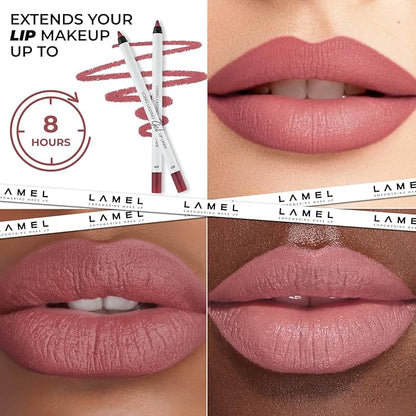 Cold Pink Matte Lip Essentials Bundle: Gel Lip Liner Pencil 409 and Powder Drop Lipstick 406Set