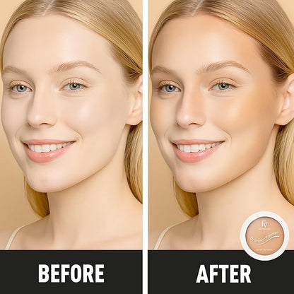 FV Bronzer Powder, Long Lasting Talc-Free Smooth Bronzing Powder, Buildable with Natural Glow Matte Finish, Contour Cheeks, Waterproof Bronzers for Fair Light Skin Tones (Light Bronzer, 0.28 oz)