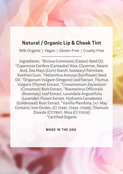 Mom's Secret Natural Organic Cream Blush Stick Cheek Tint, 100% Natural, Vegan, Gluten Free, Cruelty Free, Made in the USA, 0.18 oz. (Blush)