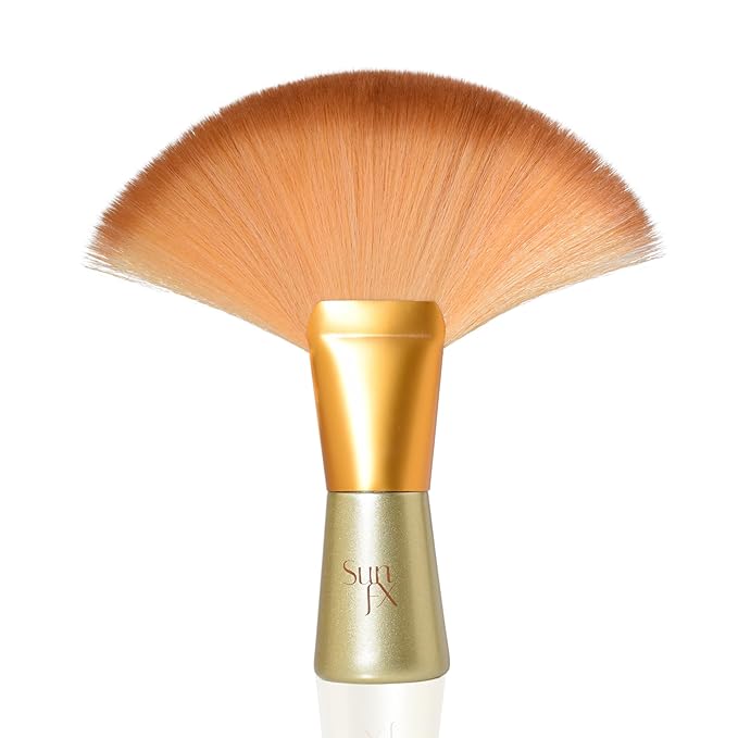 SunFX Post Spray Finish Powder 1LB & Professional Salon Large Fan Brush Combo