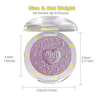 Glitter Sparkly Face Highlighter Makeup Palette Shimmer Radiant Glow Illuminator Iluminadores de Maquillaje 6g (03 Aurora Purple)