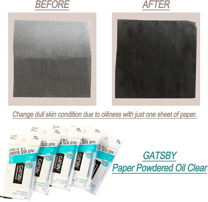 Makeup Fixer, Oil Soft Paper For GATSBY Paper Powder Oil Clear Sheet (3 Packs 70 Sheets)