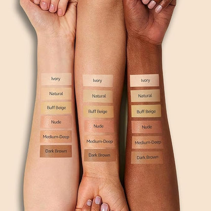 Air Cushion CC Cream Foundation - Mushroom Head BB Creams, Long Lasting Concealing Brightening, Moisturizer Face Cream,Facial Skin Care Makeup For All Skin Types (Buff Beige)
