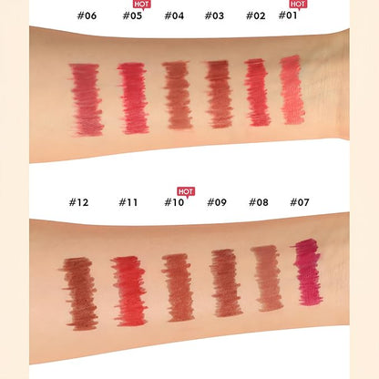 12 PCS Lip Liner Makeup Set, High Pigmented Matte Finish Series Lip Liners Pen Kit for Women, Waterproof & Smudge-Proof Lip Makeup Pencil Set