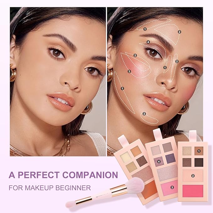 Color Nymph Complete Makeup Kit - 2025 Trendy Colors, Cruelty-Free, Perfect for Daily, Festival, Party, & Professional Looks, with Detachable Jewelry Storage, Ideal Teen & Young Adult Gift (Purple)