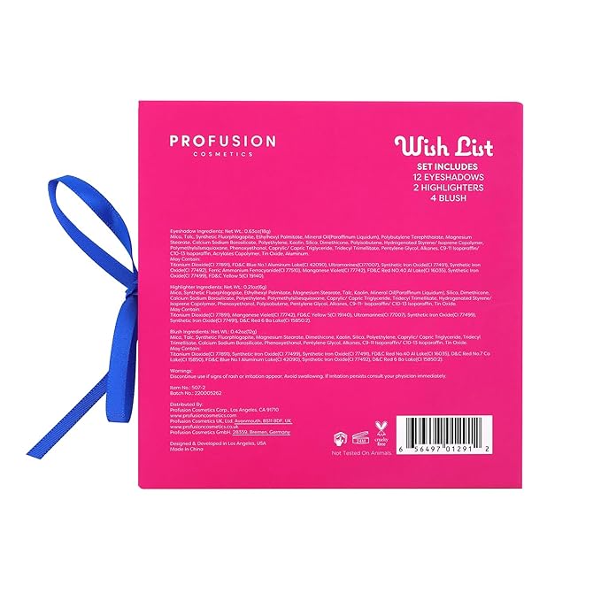 Profusion Cosmetics Wish List 18 Shade Makeup Palette, Richly Pigmented Multi Finish Eyeshadow, Highlighter, and Blush for Dazzling Eyecatchy Looks